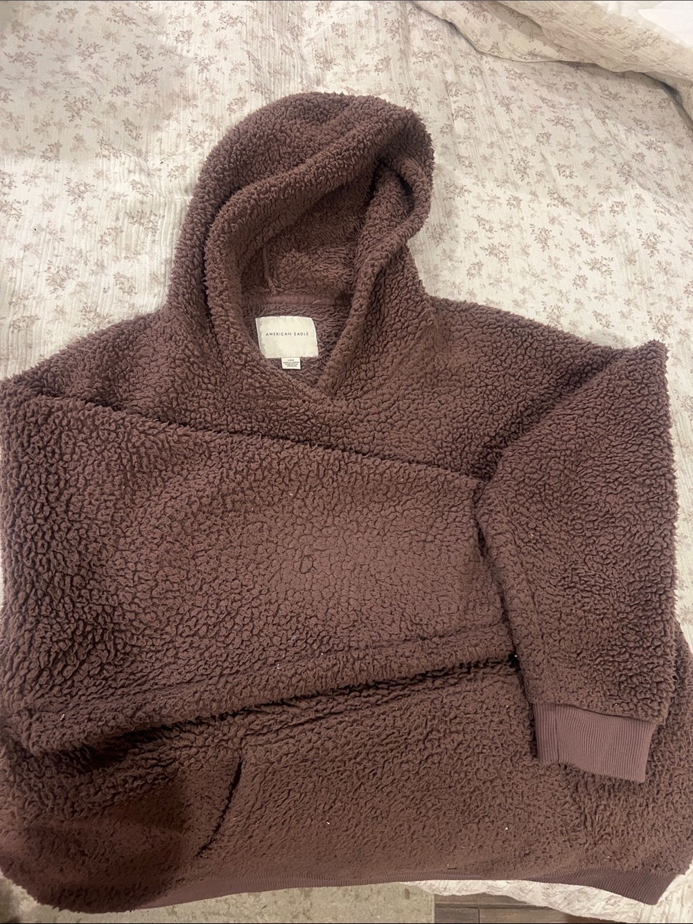 American Eagle Outfitters Brown Sherpa Hooded Puffer